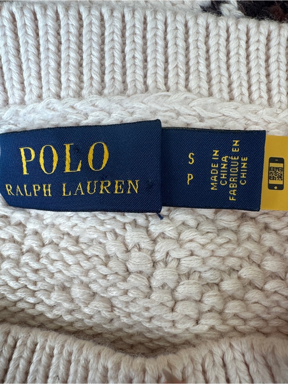 Authentic Polo Ralph Lauren Cotton/Linen Geometric Jacquard Knit Cropped Sweater - Picture 10 of 13